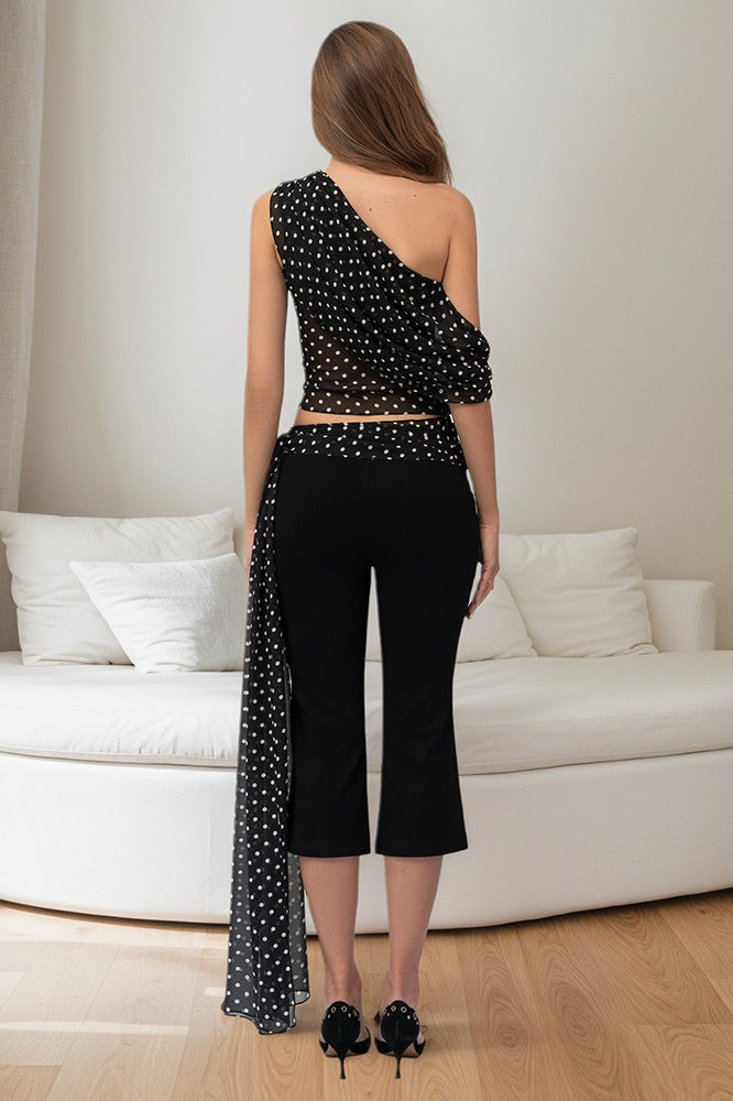 Caitriona Polka Dot One-Shoulder Set - Women's Coordinated Two-Piece Outfit - Image 6