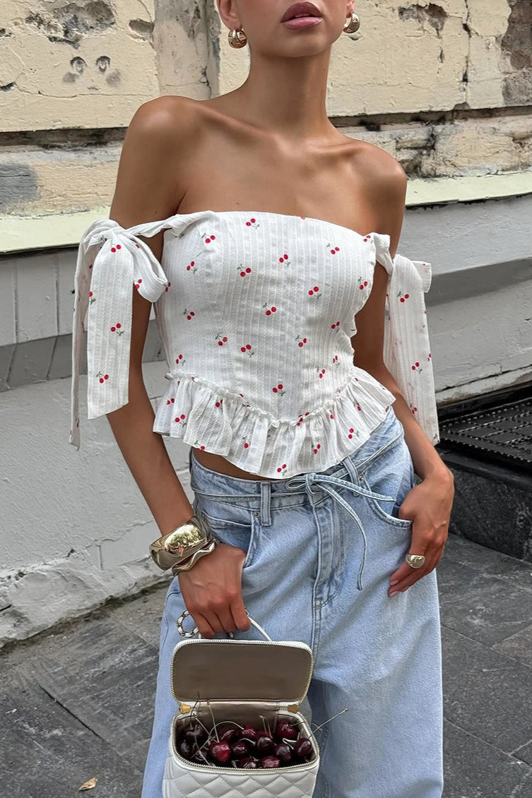 Fabia Ruffle Off-Shoulder Top - Women's Everyday Fashion Top - Image 6