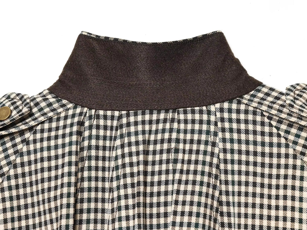 Emma High Neck Checked Bomber Jacket - Women's Everyday Outerwear - Image 15