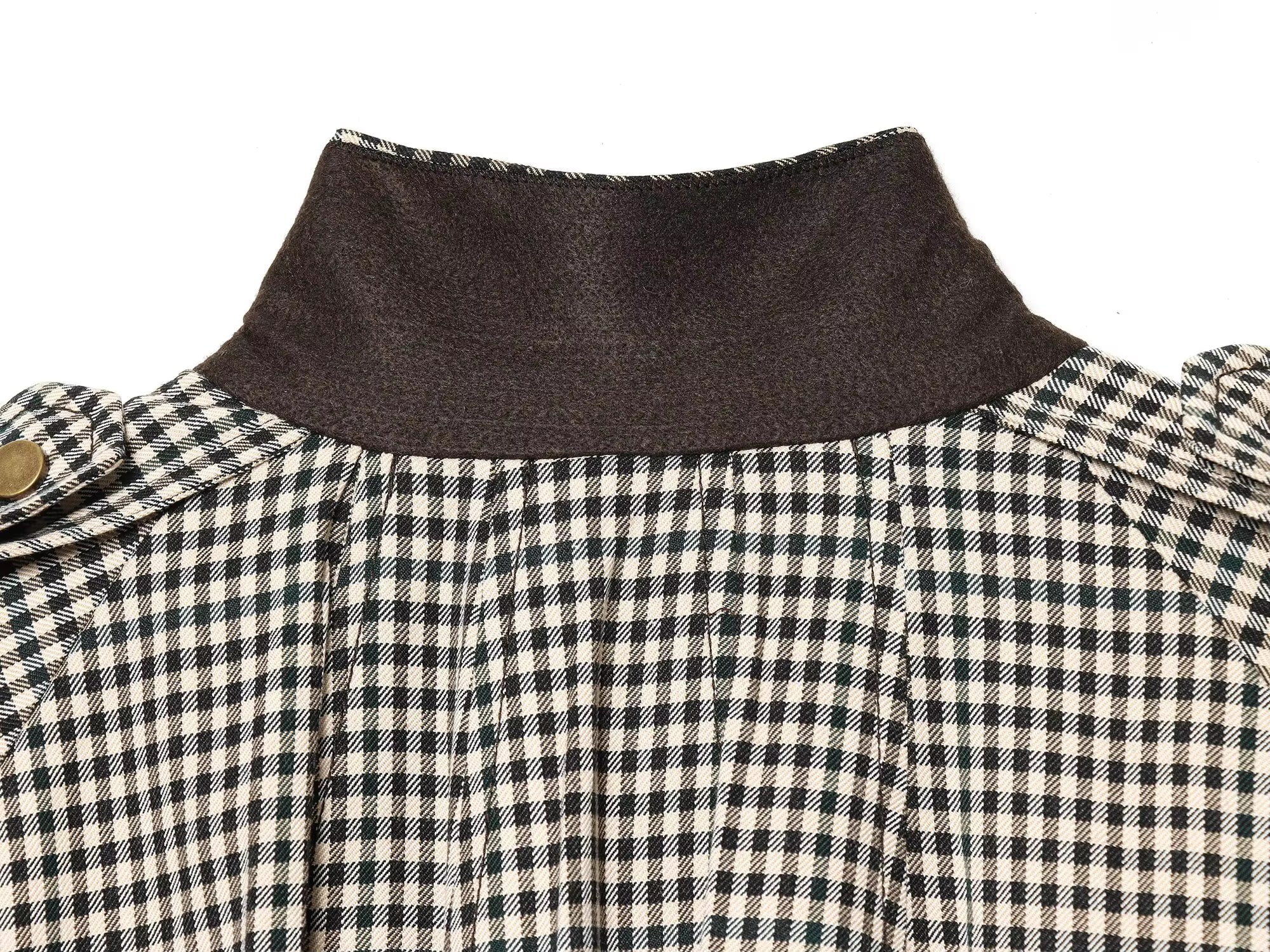 Emma High Neck Checked Bomber Jacket - Women's Everyday Outerwear - Image 15