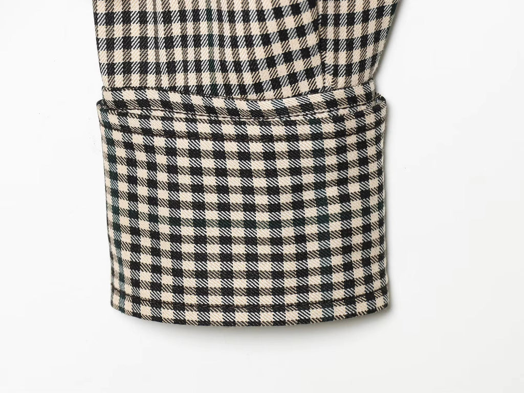 Emma High Neck Checked Bomber Jacket - Women's Everyday Outerwear - Image 16