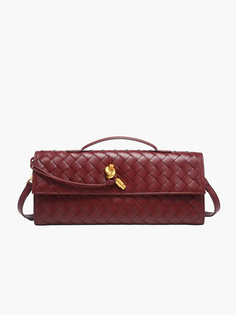Bianca Woven Handbag - Vegan Leather Woven Handbag - Image 16