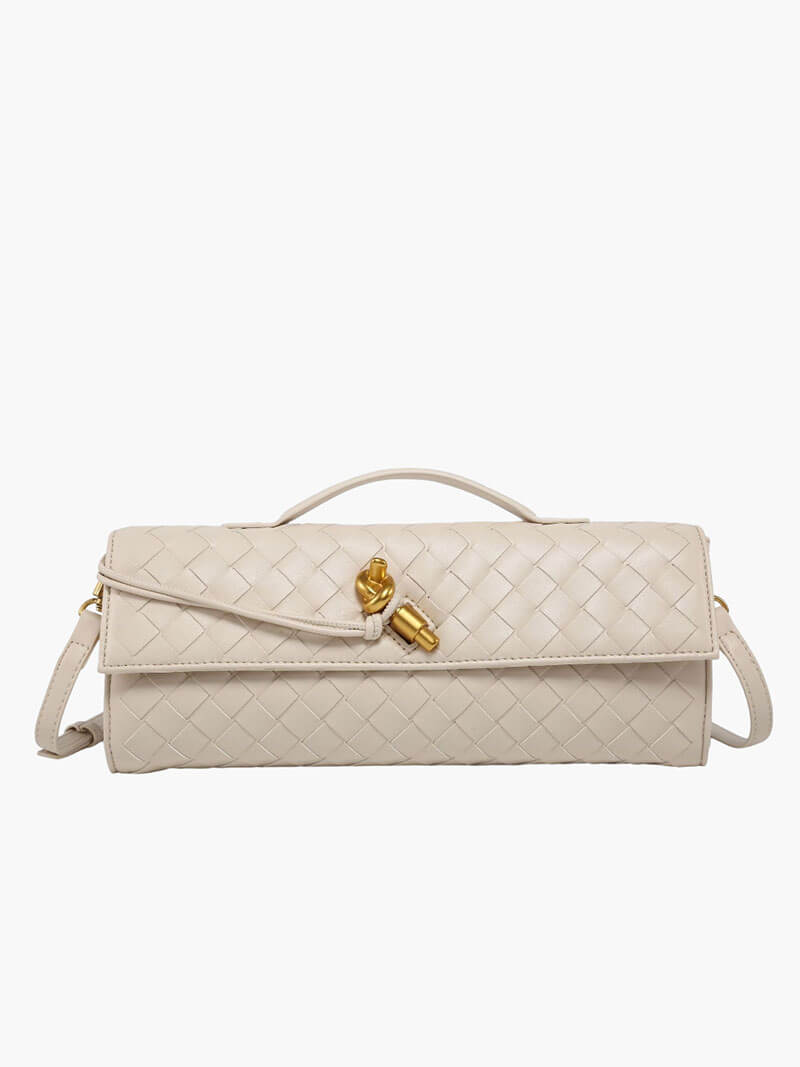 Bianca Woven Handbag - Vegan Leather Woven Handbag - Image 17