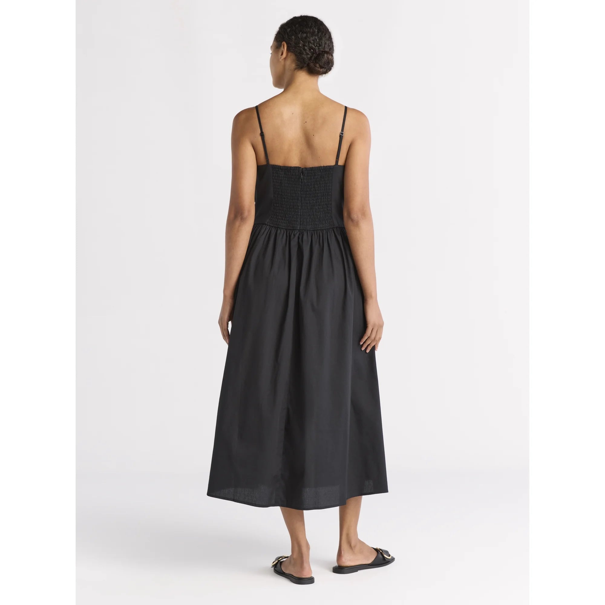 Alecto Pleated Spaghetti Strap Midi Dress - Elegant Occasion Dress for Women - Image 2