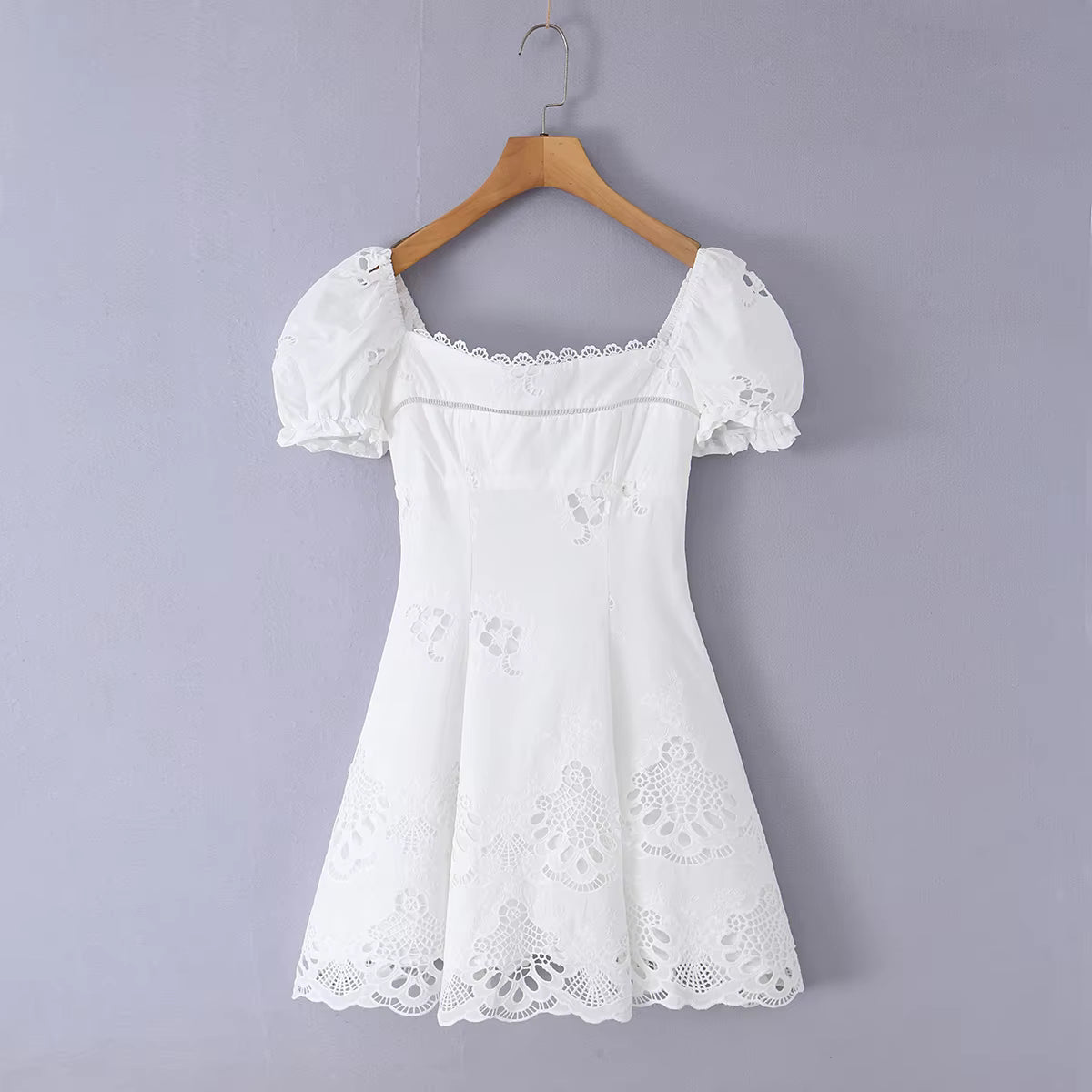 Beatrice Lace Hollow-Out Mini Dress - Elegant Occasion Dress for Women - Image 5