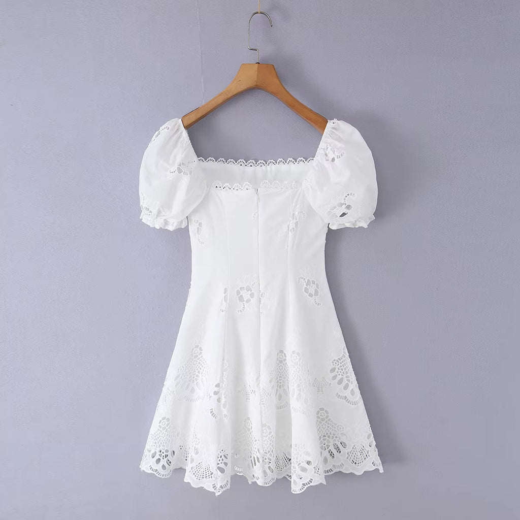 Beatrice Lace Hollow-Out Mini Dress - Elegant Occasion Dress for Women - Image 6