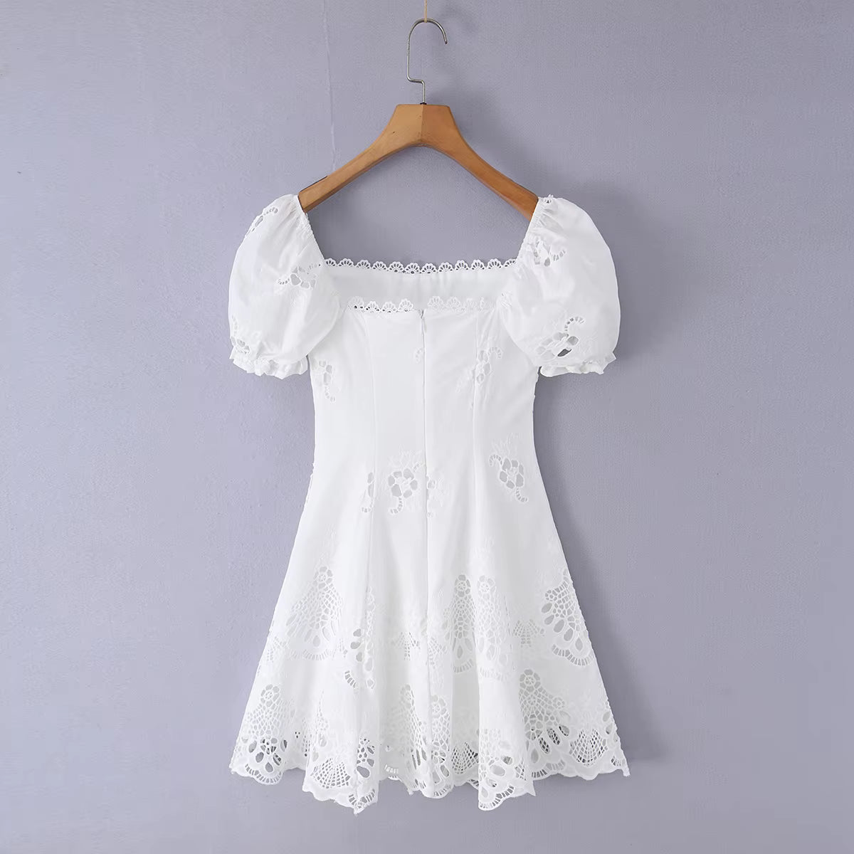 Beatrice Lace Hollow-Out Mini Dress - Elegant Occasion Dress for Women - Image 6