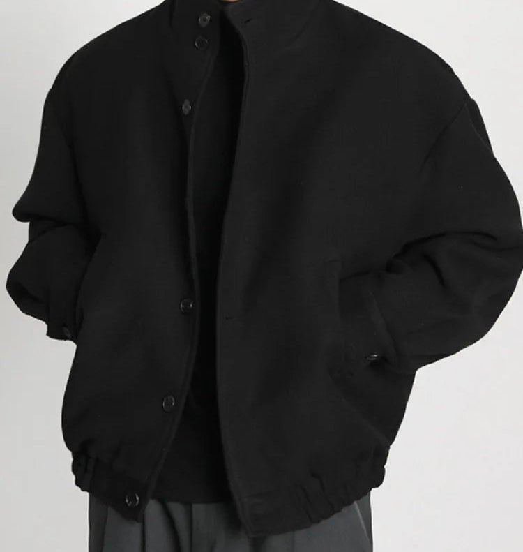 Hannah Stand Collar Jacket with Button Details - Women's Fall and Winter Outerwear - Image 6