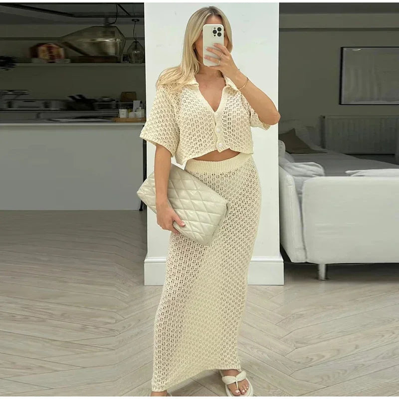 Celeste Crochet Stylish Set - Women's Coordinated Two-Piece Outfit - Image 6