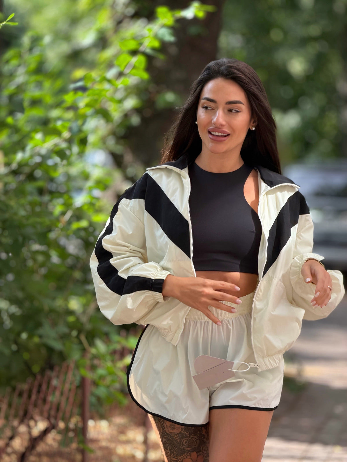 Remi Chevron Windbreaker Jacket - Women's Everyday Outerwear - Image 6