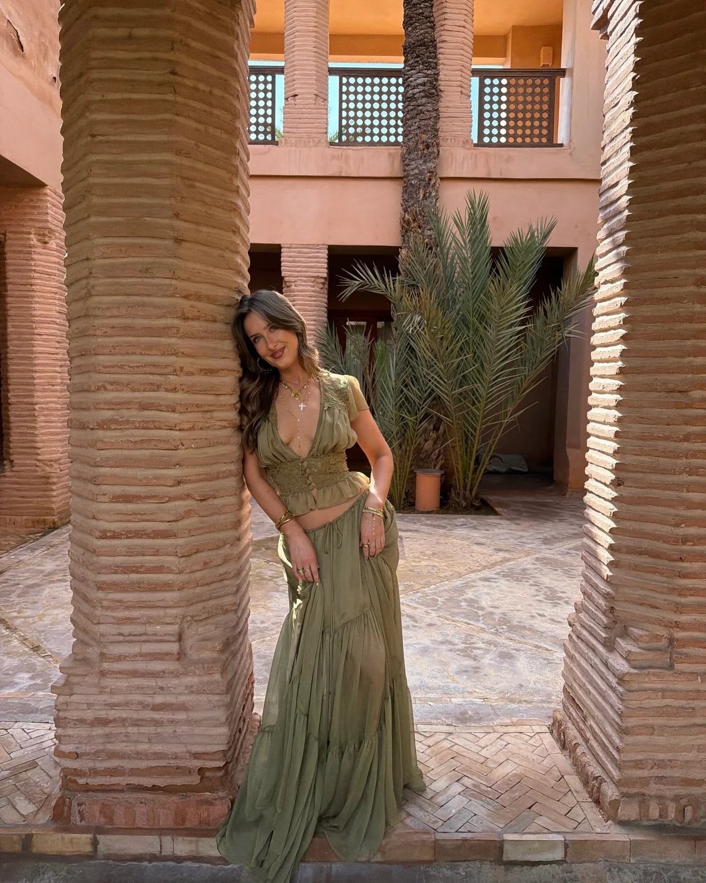 Beatrice Lace Chiffon Top & Skirt Set - Women's Coordinated Two-Piece Outfit - Image 4