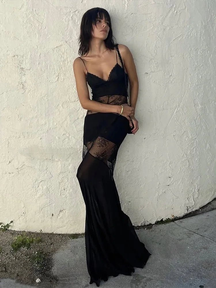 Ravenna Sheer Lace Slip Maxi Dress - Elegant Occasion Dress for Women - Image 3