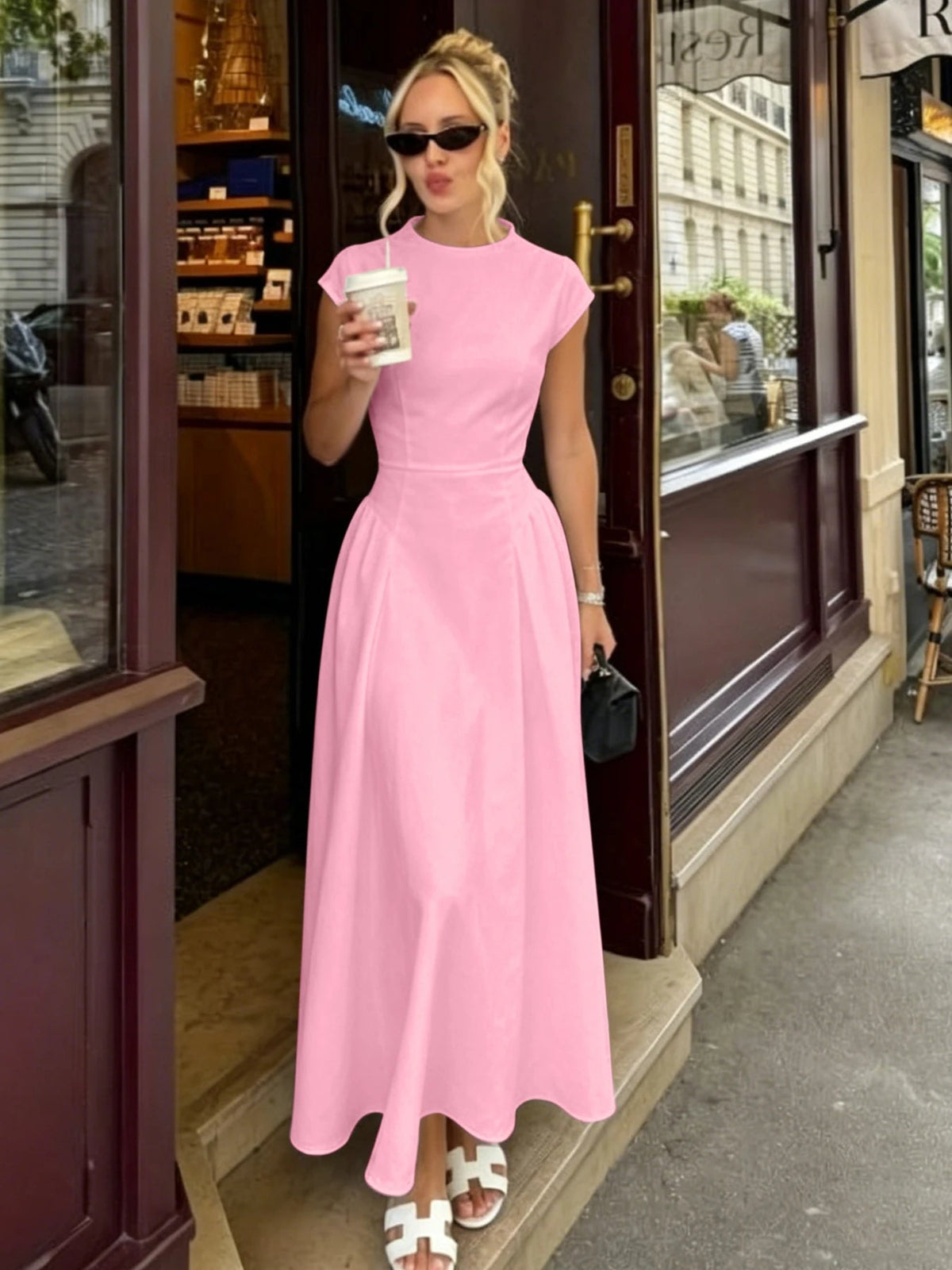 Bianca Cap Sleeve Flare Maxi Dress for Women - Elegant Summer Party Dress - Image 5
