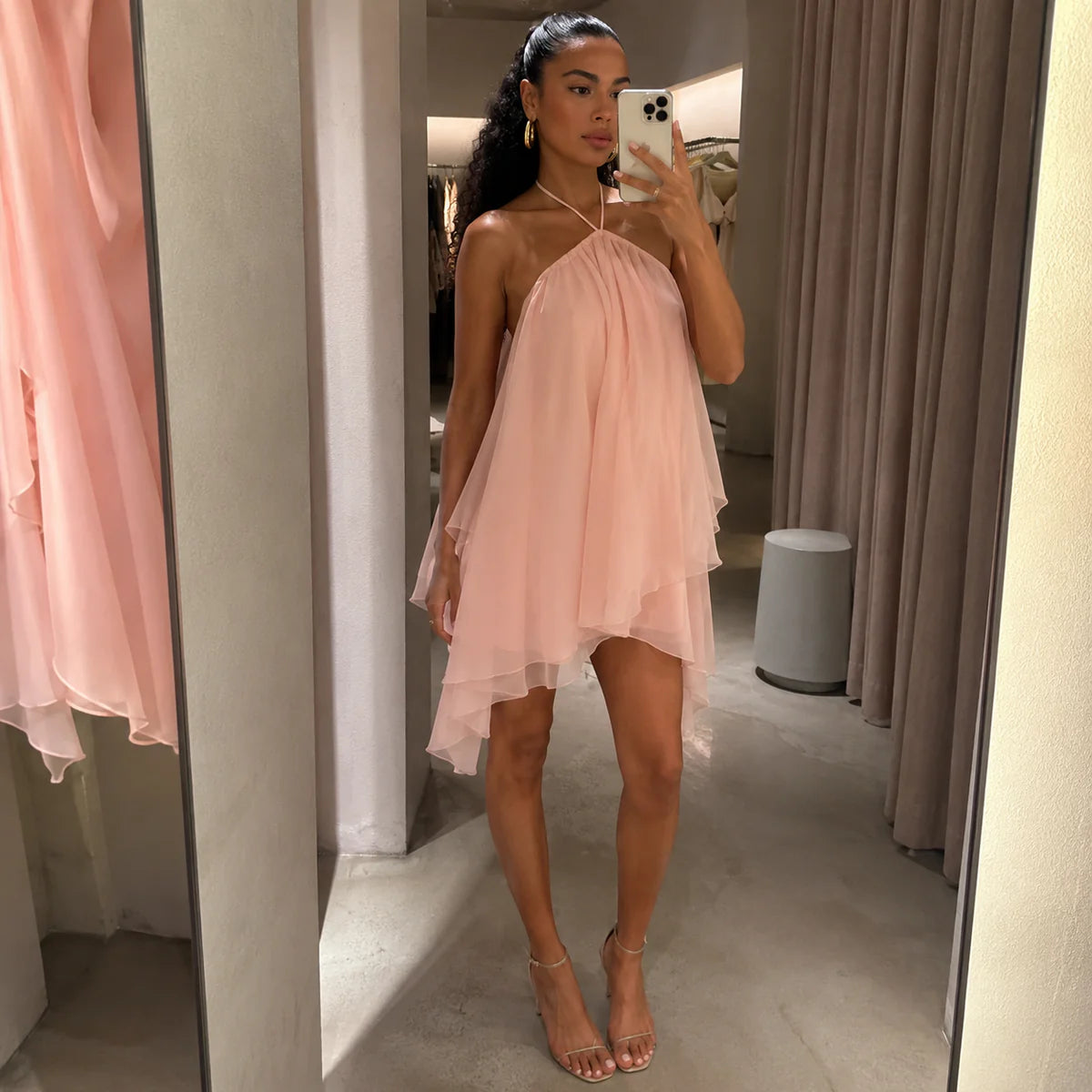 Sienna Backless Halter Mini Dress for Women - Sleeveless Party Dress - Image 6