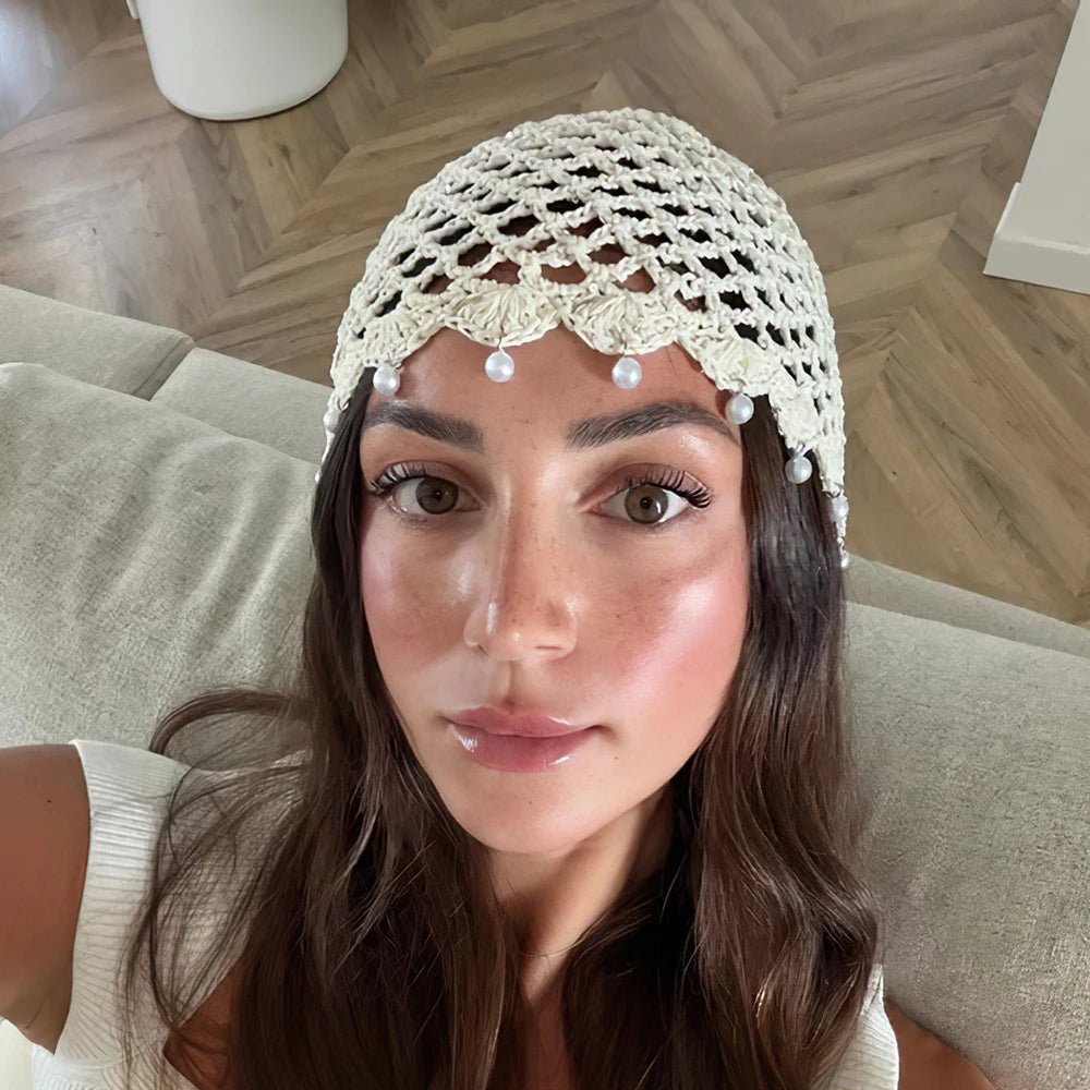 Sophia Crochet Hollow Beanie - Women's Fashion Accessory - Image 4