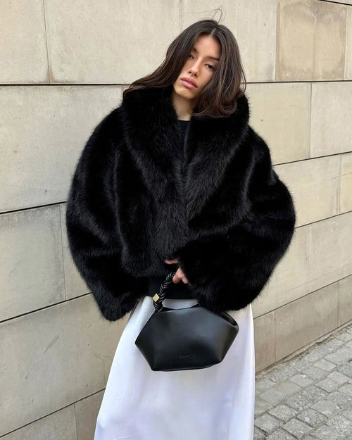 Adelheid Faux Fur Coat - Women's Fall and Winter Outerwear - Image 2