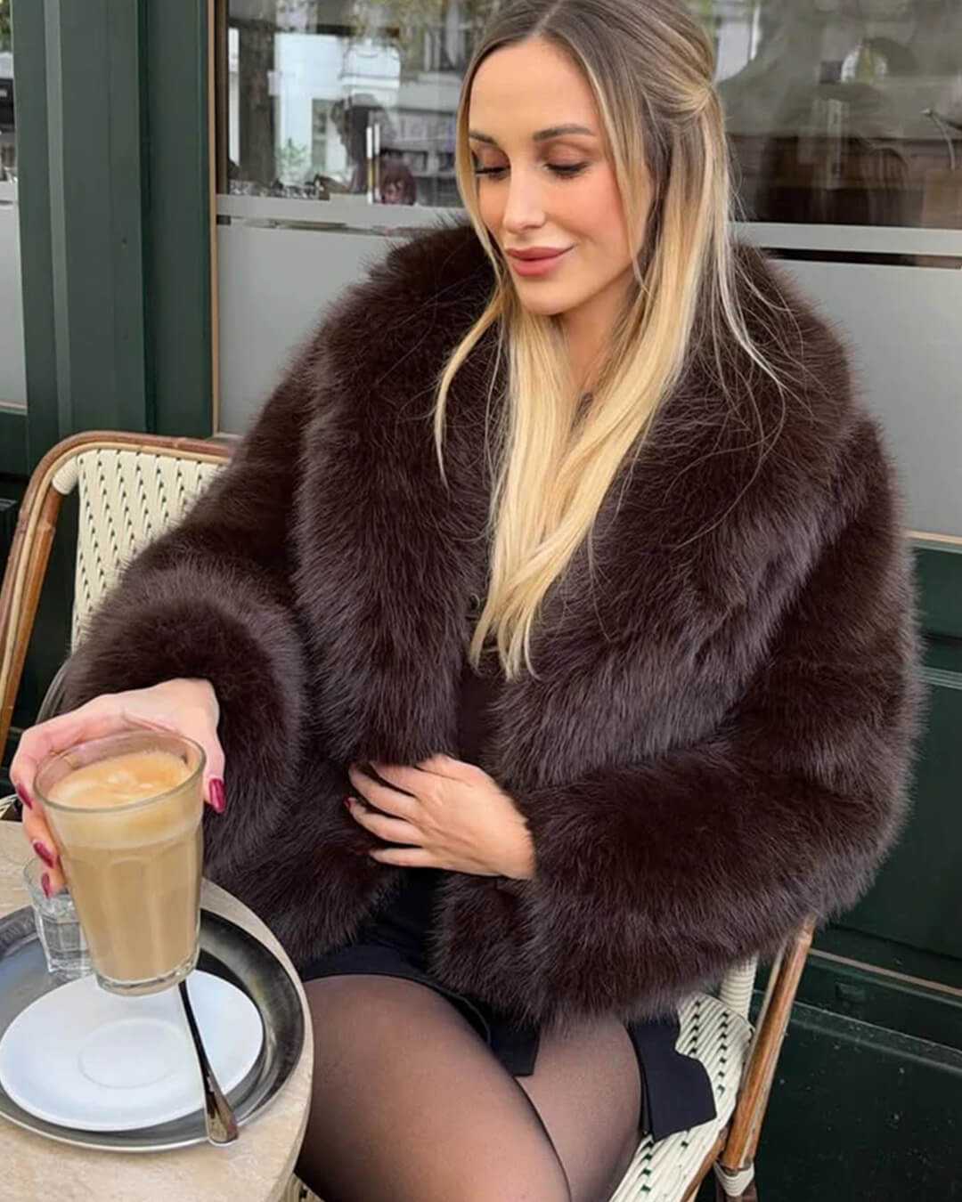 Adelheid Faux Fur Coat - Women's Fall and Winter Outerwear - Image 8