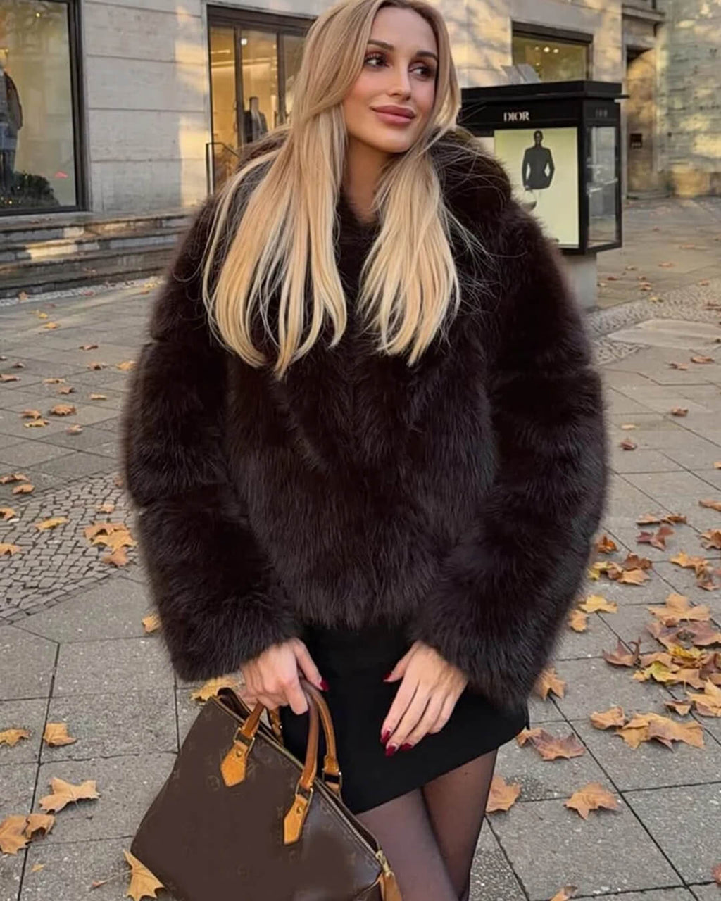 Adelheid Faux Fur Coat - Women's Fall and Winter Outerwear - Image 10