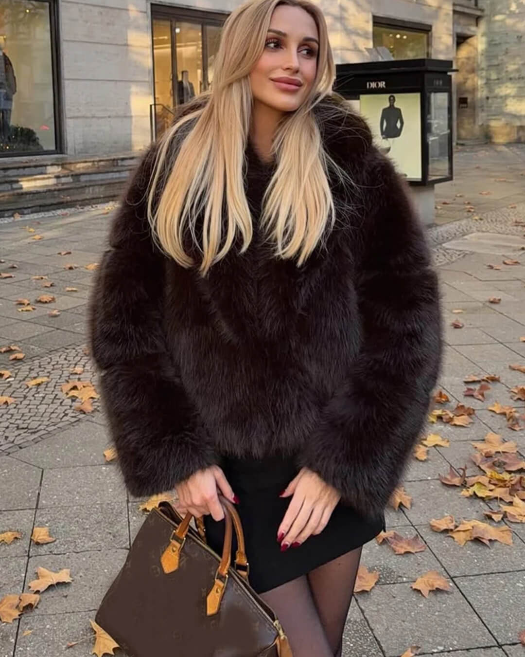 Adelheid Faux Fur Coat - Women's Fall and Winter Outerwear - Image 10