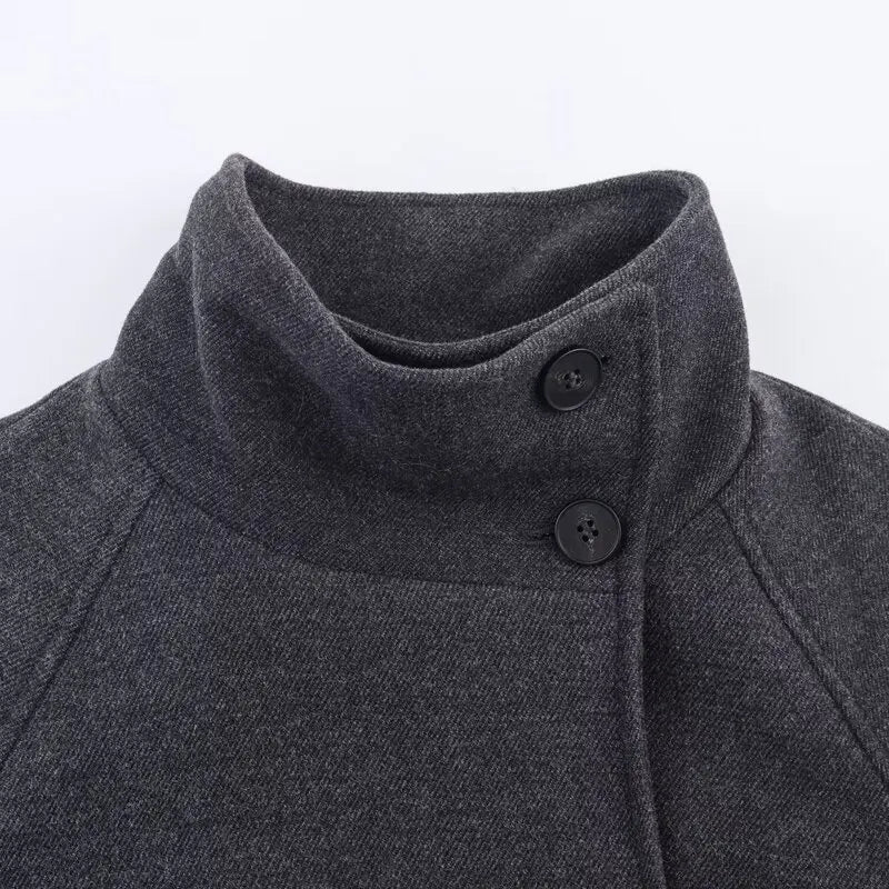Arielle High Collar Long Belted Coat - Women's Fall and Winter Outerwear - Image 7