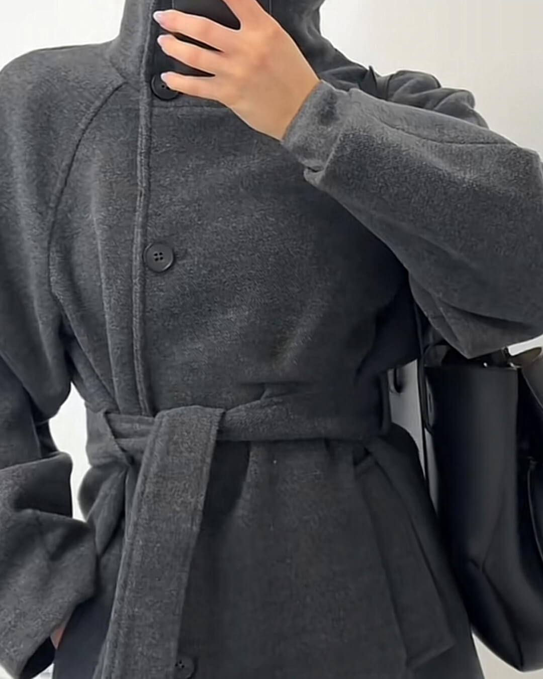 Arielle High Collar Long Belted Coat - Women's Fall and Winter Outerwear - Image 5