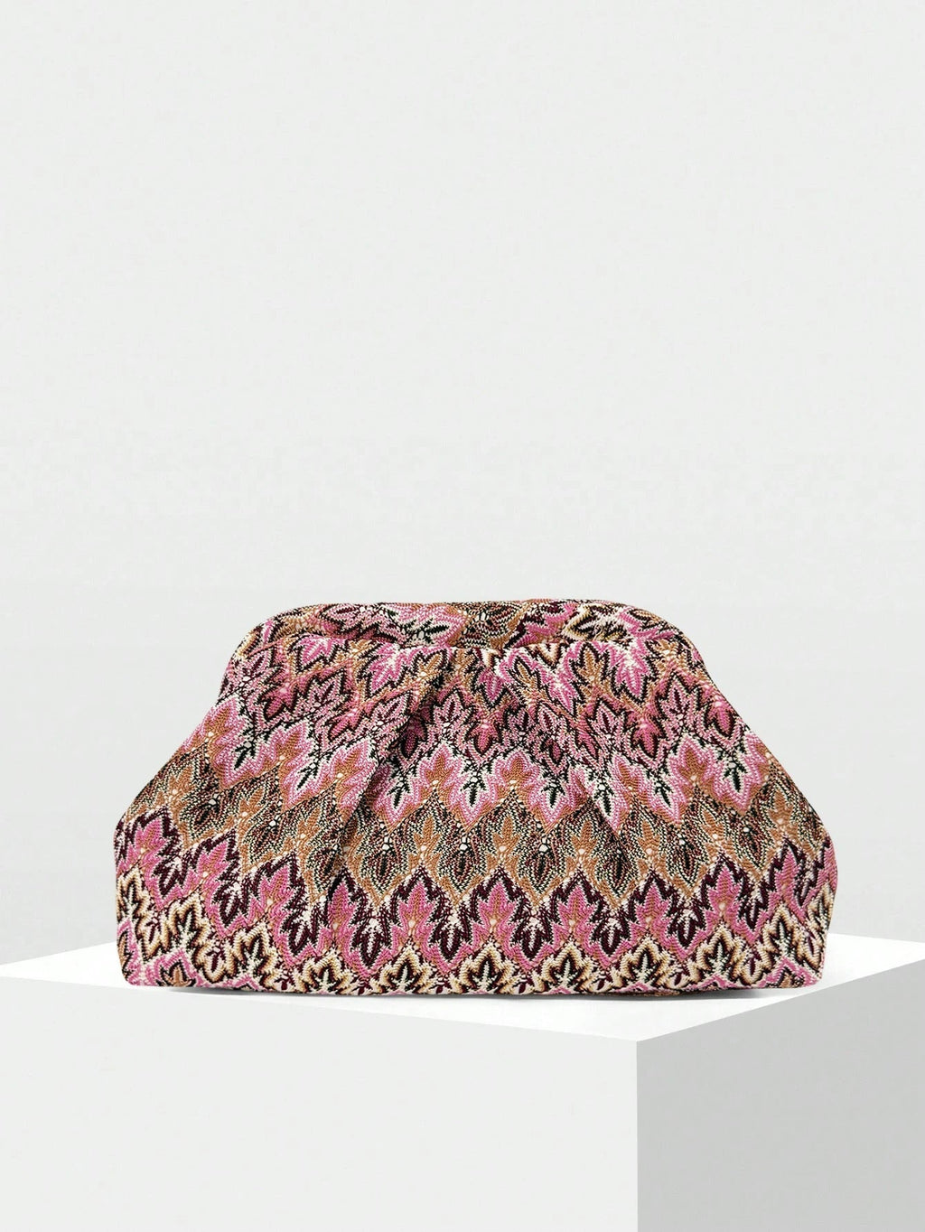 Bianca Jacquard Pleated Clutch - Evening Clutch for Women
