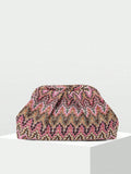 Bianca Jacquard Pleated Clutch - Evening Clutch for Women