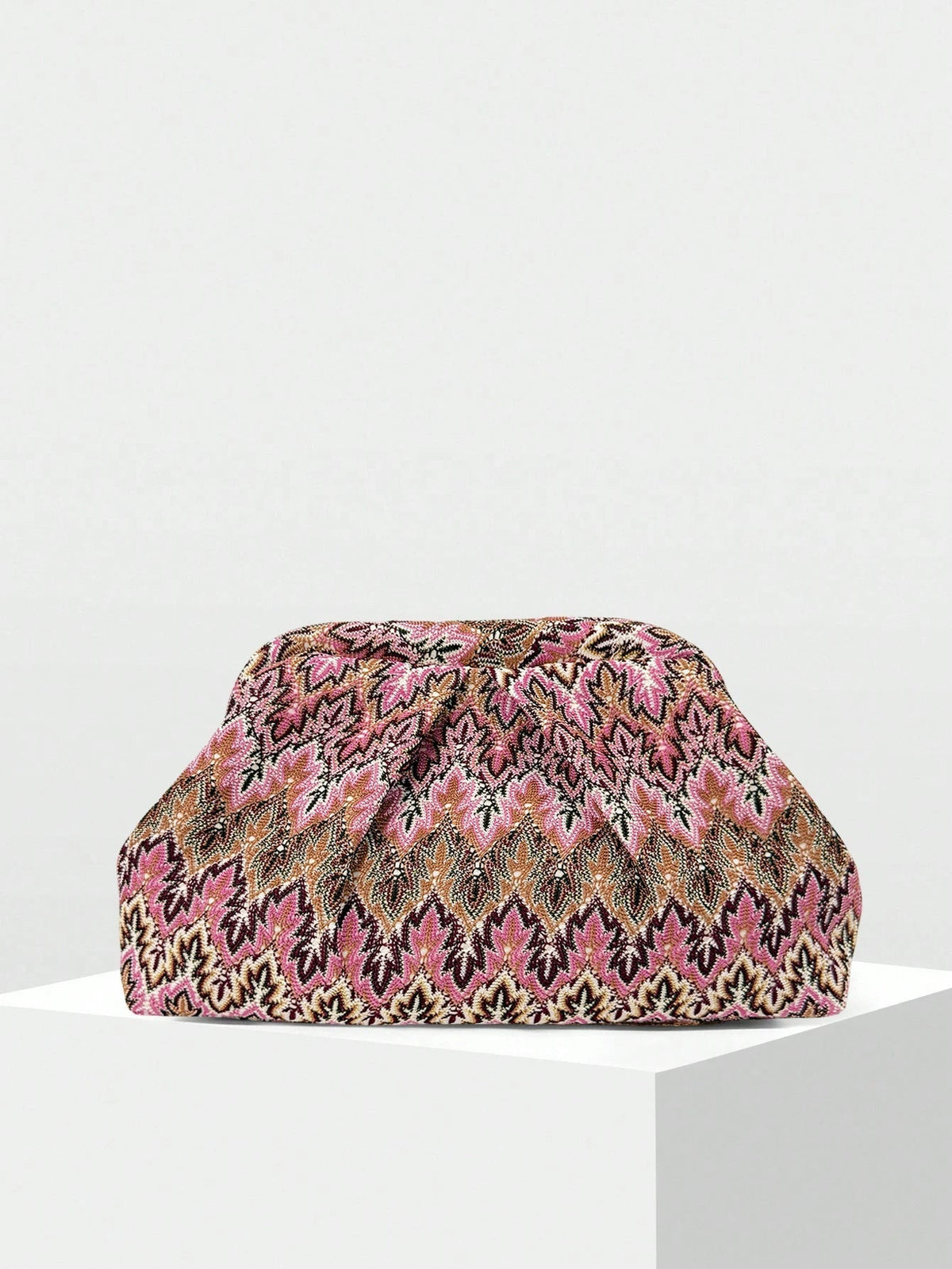 Bianca Jacquard Pleated Clutch - Evening Clutch for Women