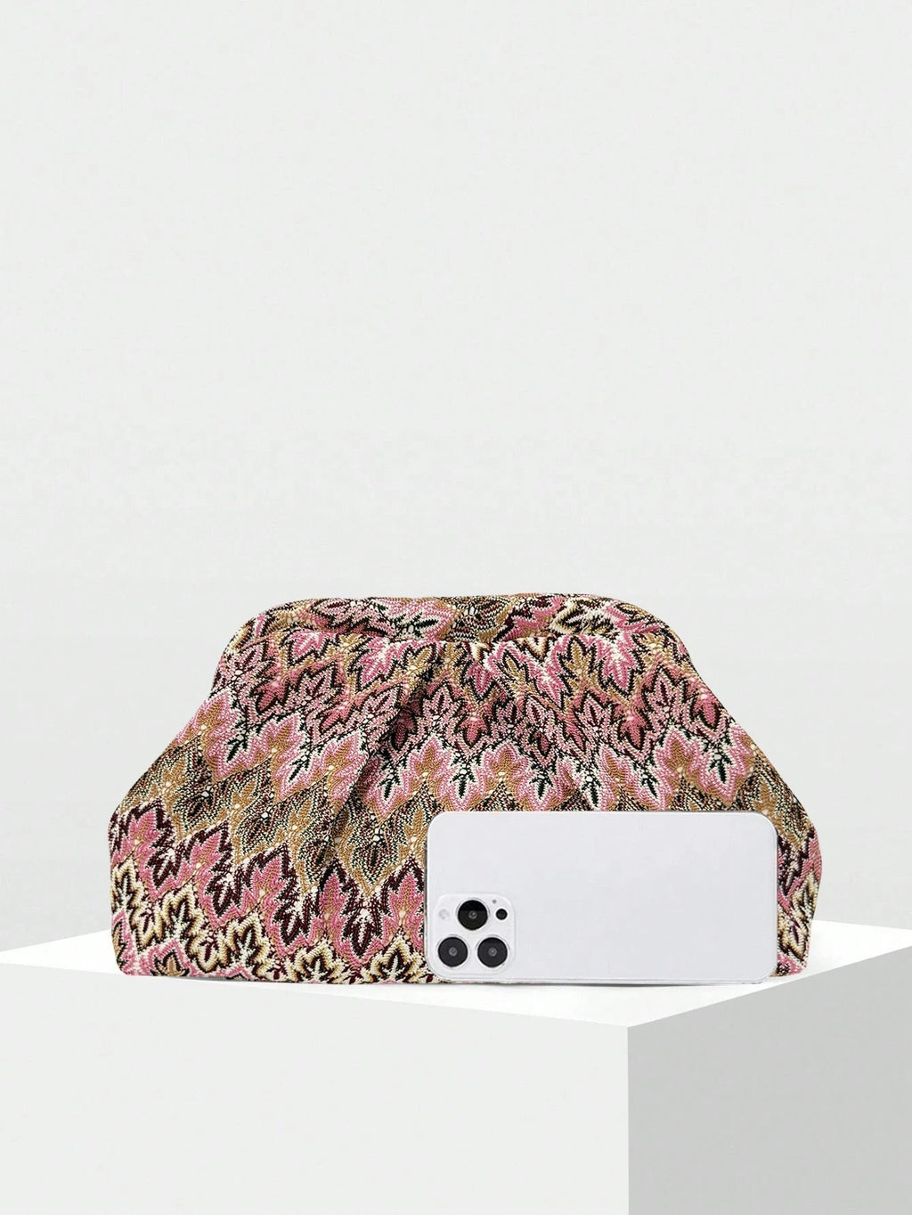 Bianca Jacquard Pleated Clutch - Evening Clutch for Women - Image 6
