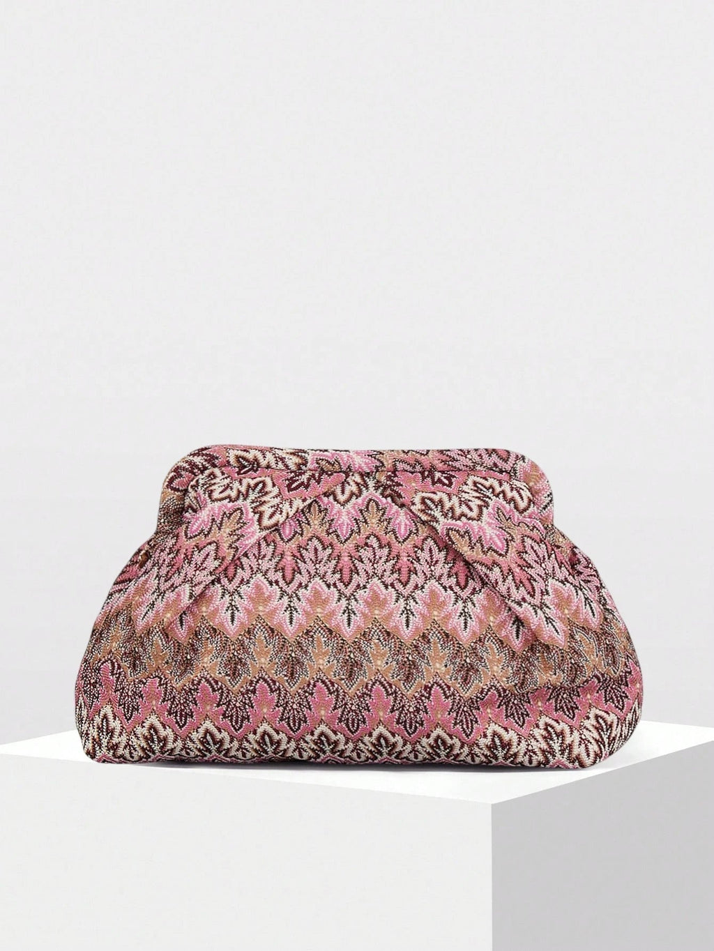 Bianca Jacquard Pleated Clutch - Evening Clutch for Women - Image 2