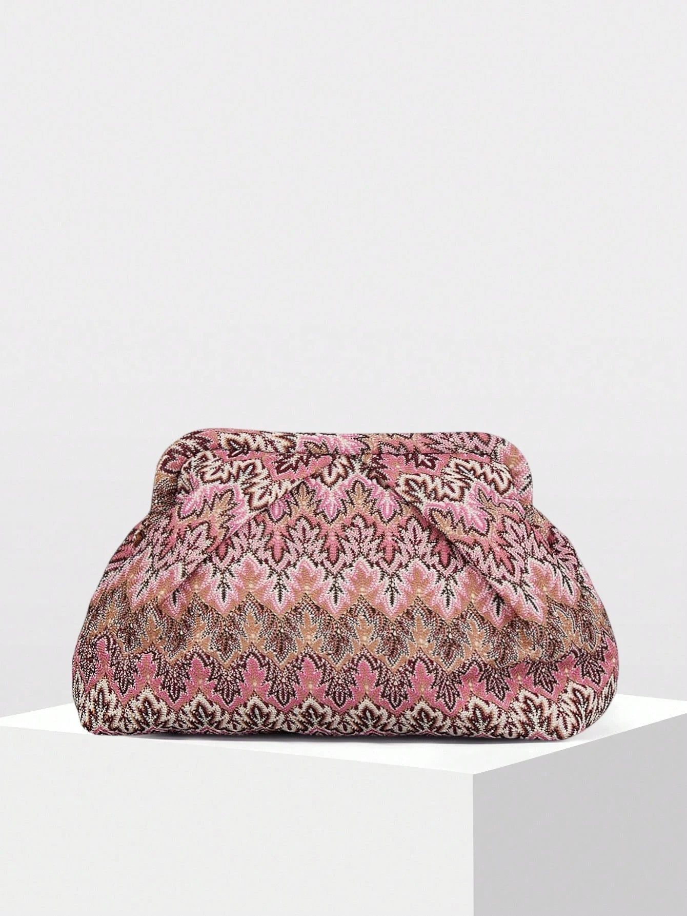 Bianca Jacquard Pleated Clutch - Evening Clutch for Women - Image 2
