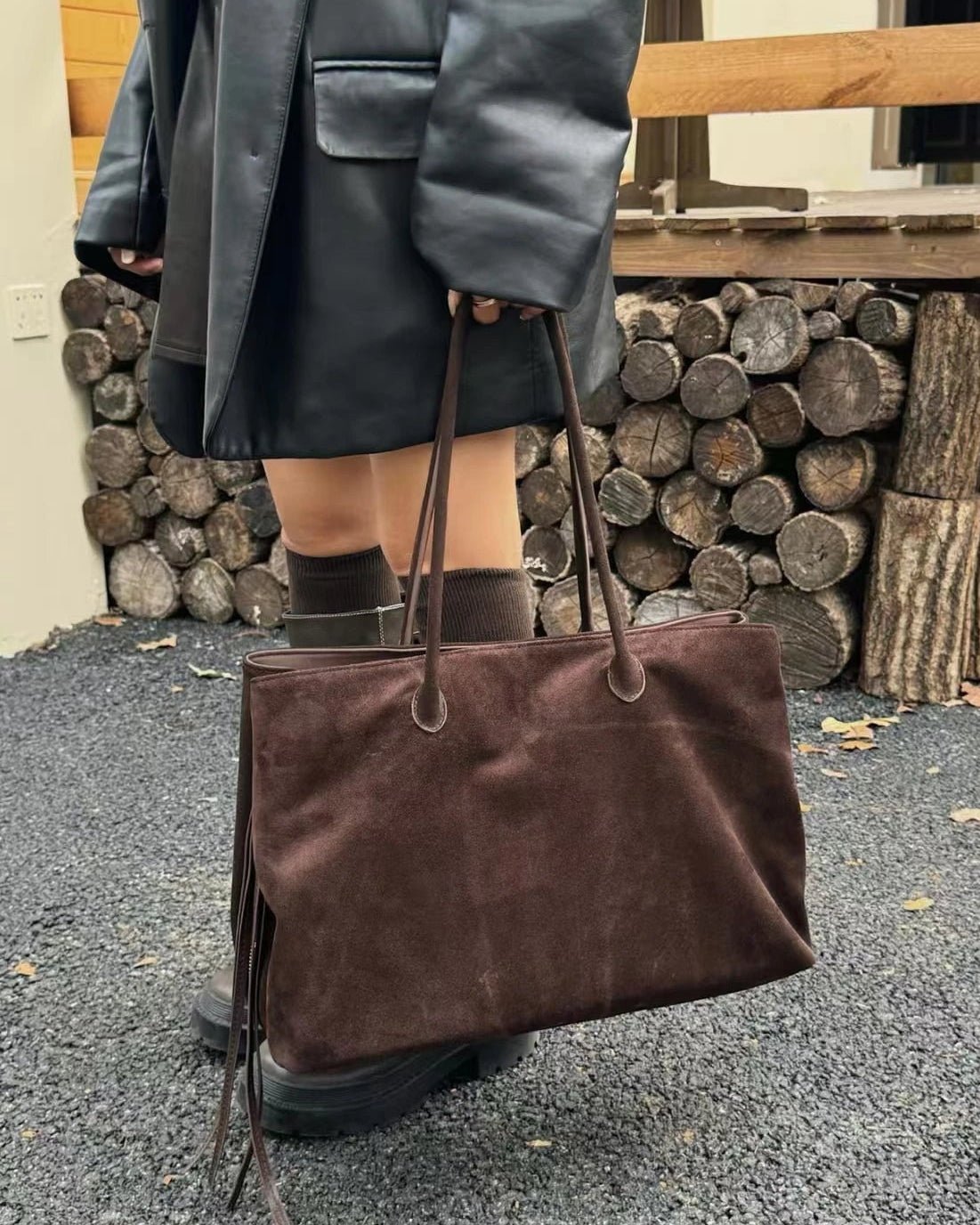 Carly Frosted Suede Tote Bag - Women's Everyday Handbag