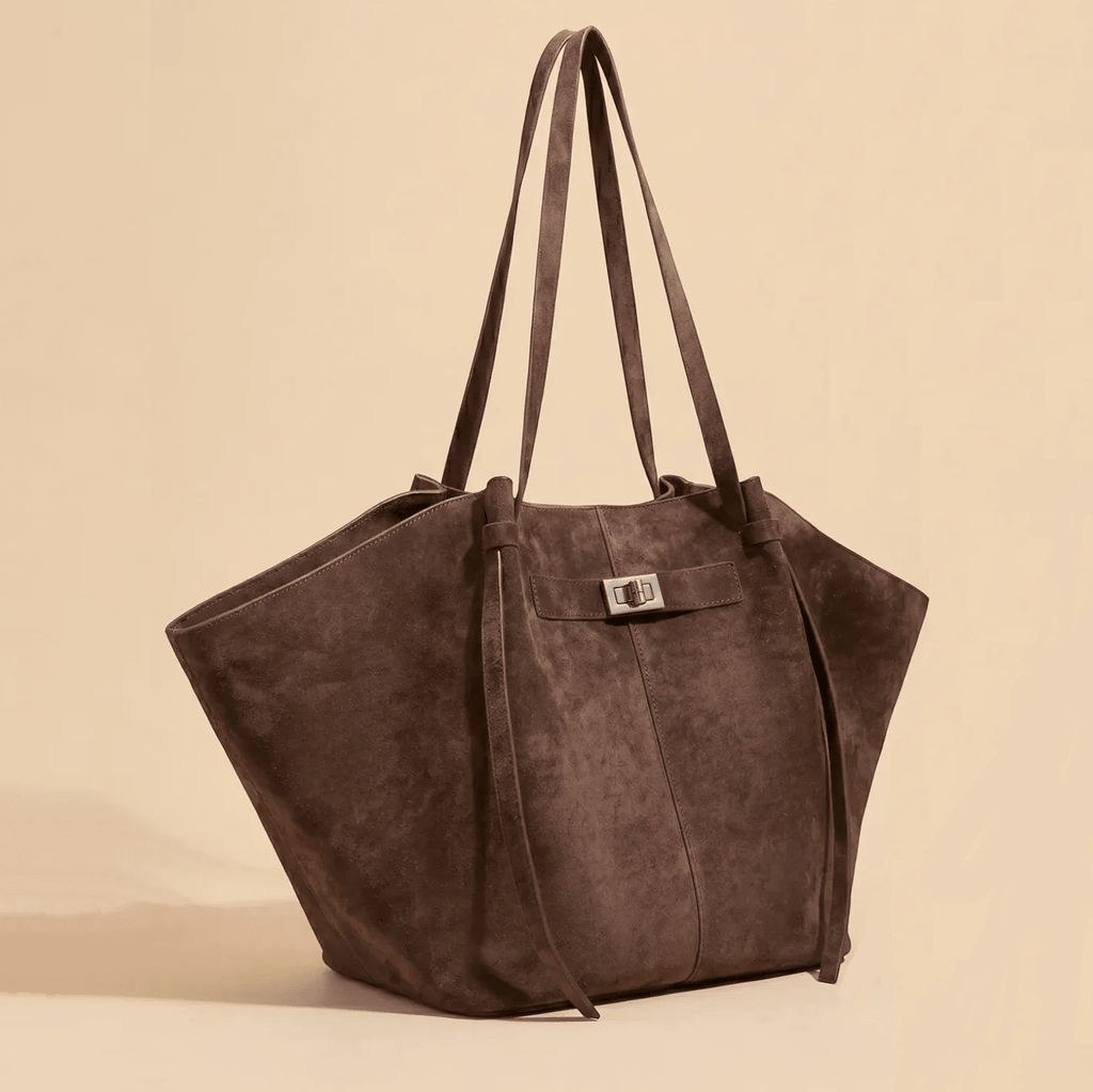 Dina Bat-Wing Suede Tote Bag - Women's Everyday Handbag - Image 3