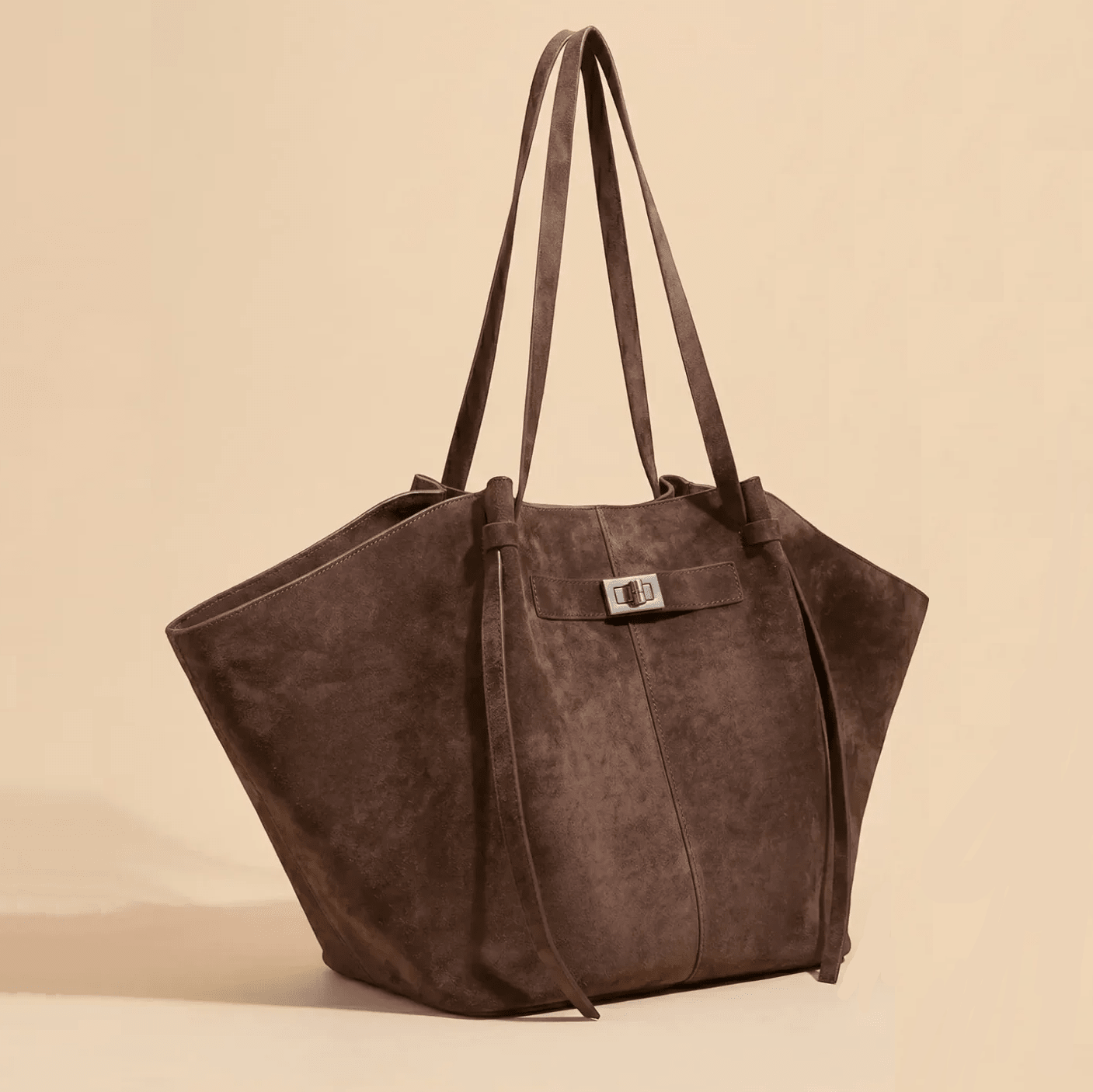 Dina Bat-Wing Suede Tote Bag - Women's Everyday Handbag - Image 3
