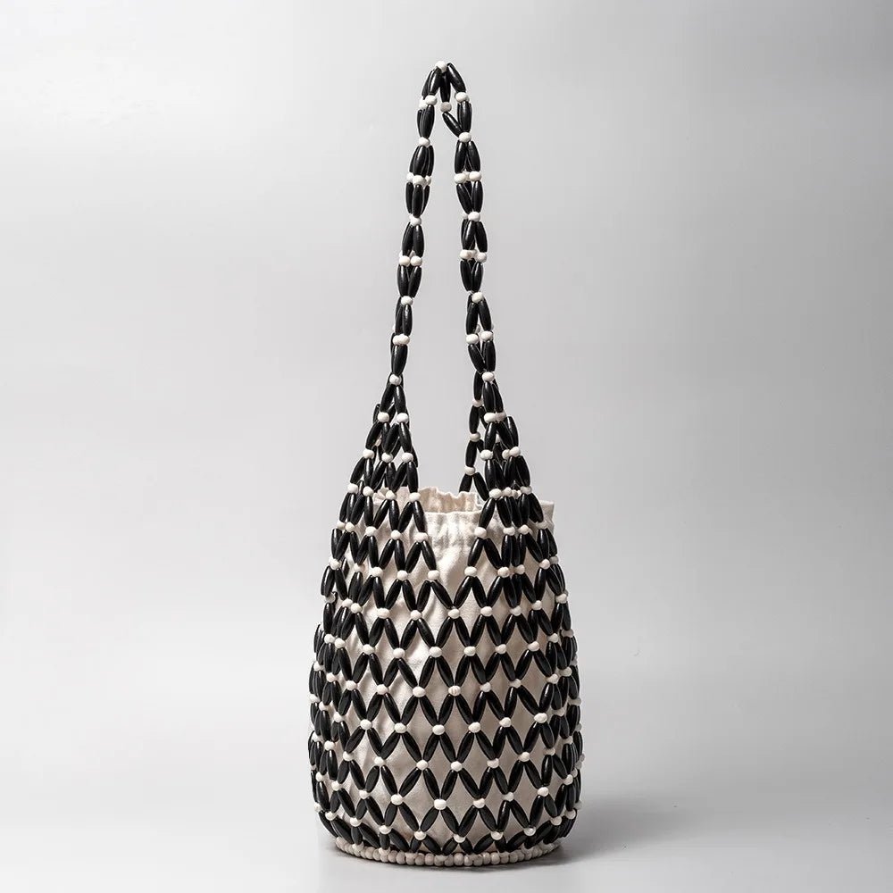 Margot Women's Woven Beaded Tote Bag - Handmade Boho Shoulder Bag - Image 10