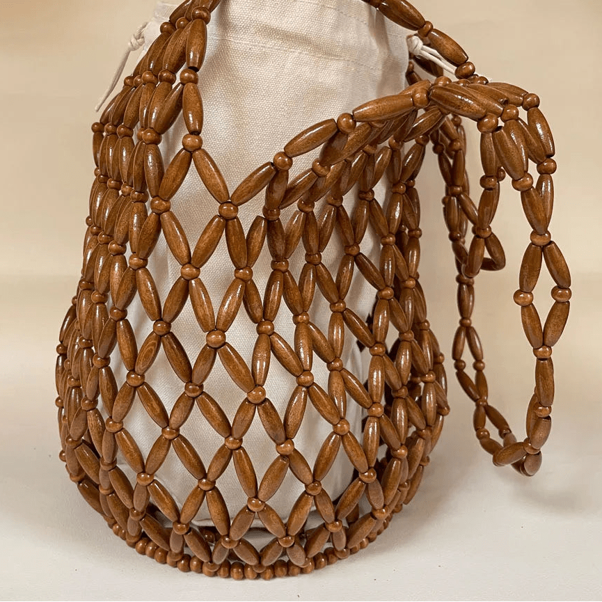 Margot Women's Woven Beaded Tote Bag - Handmade Boho Shoulder Bag - Image 2