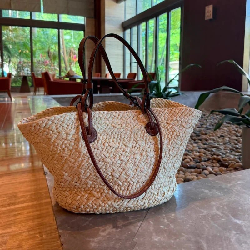 Margot French Style Straw Bag - Woven Summer Tote for Beach & Vacation - Image 5