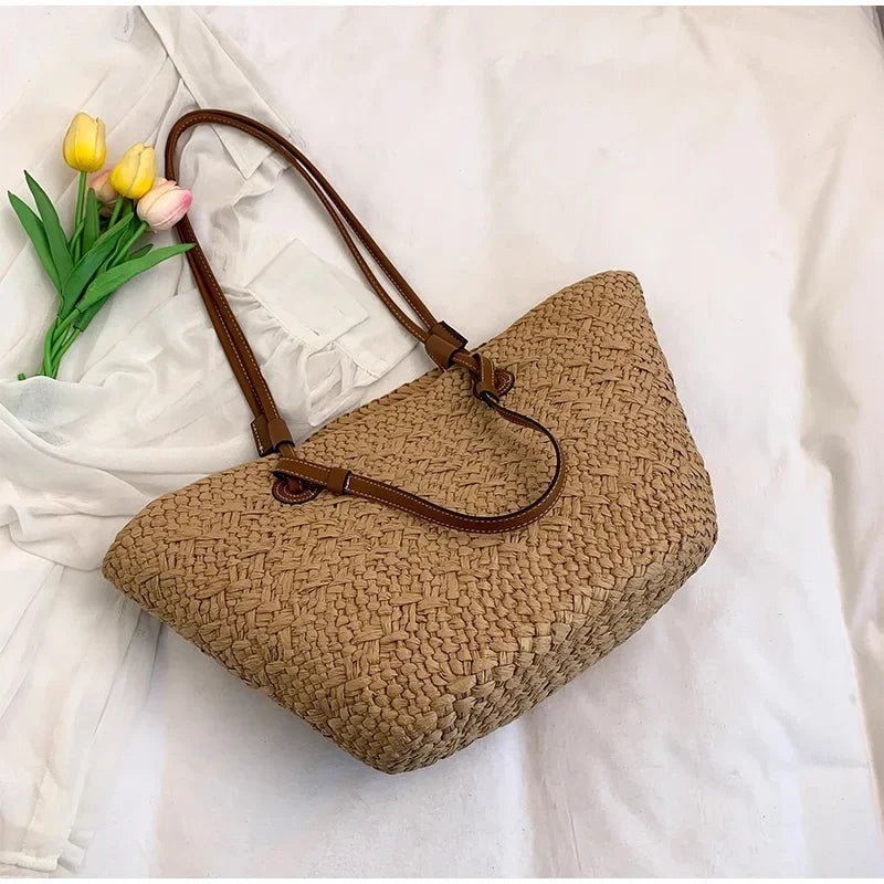 Margot French Style Straw Bag - Woven Summer Tote for Beach & Vacation - Image 12