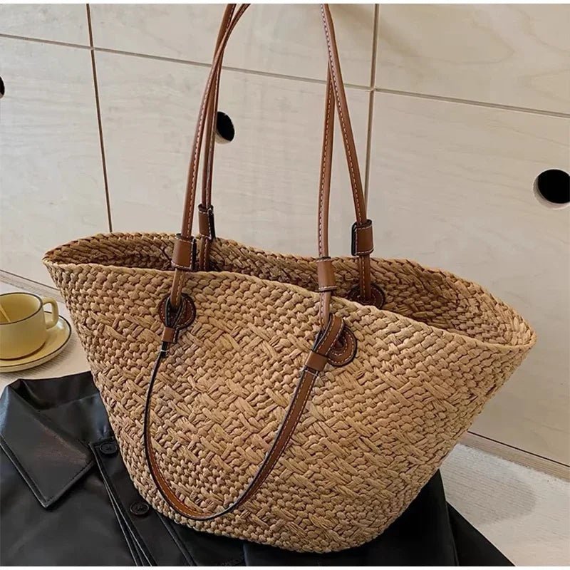 Margot French Style Straw Bag - Woven Summer Tote for Beach & Vacation - Image 10