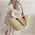 Margot French Style Straw Bag - Woven Summer Tote for Beach & Vacation