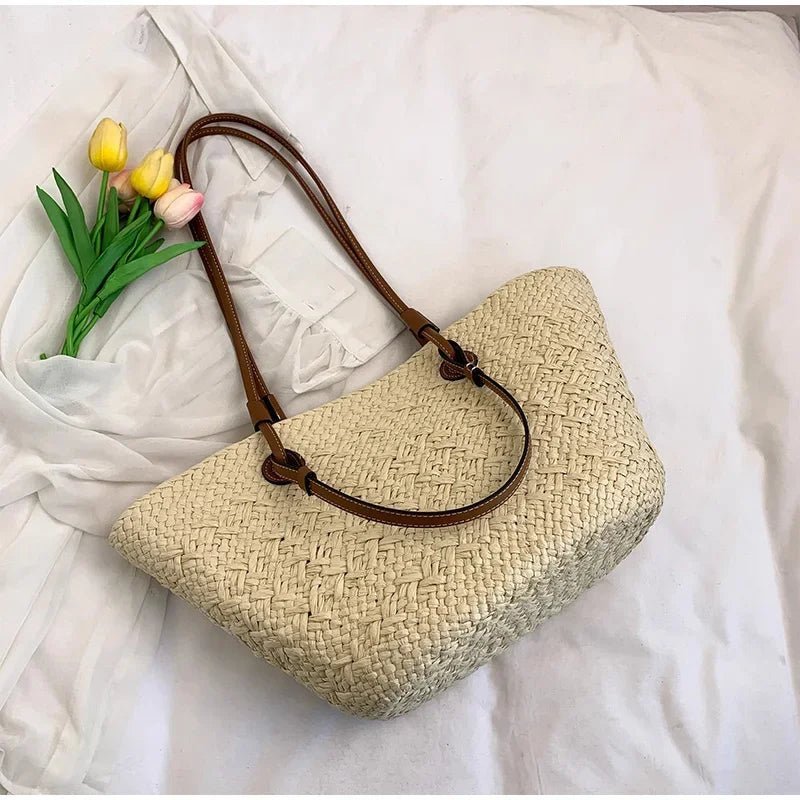 Margot French Style Straw Bag - Woven Summer Tote for Beach & Vacation - Image 14
