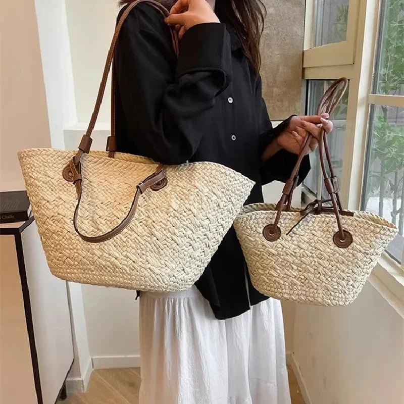 Margot French Style Straw Bag - Woven Summer Tote for Beach & Vacation - Image 6