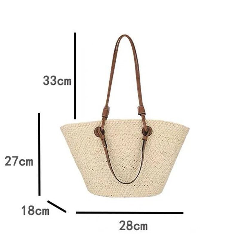Margot French Style Straw Bag - Woven Summer Tote for Beach & Vacation - Image 16