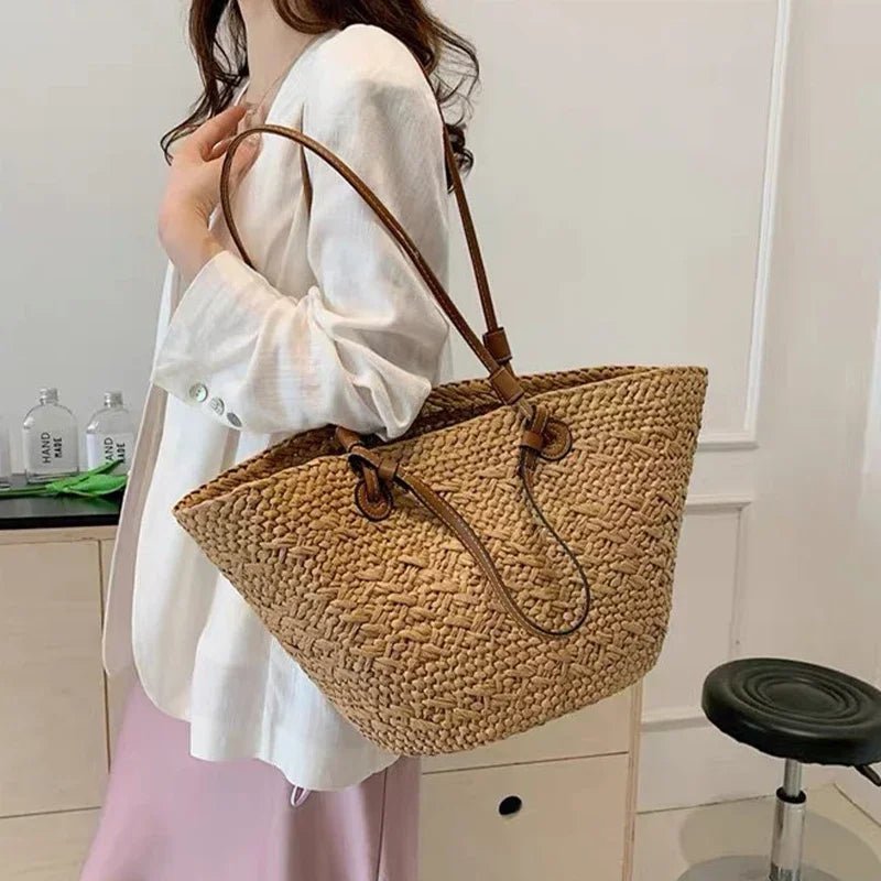 Margot French Style Straw Bag - Woven Summer Tote for Beach & Vacation - Image 8