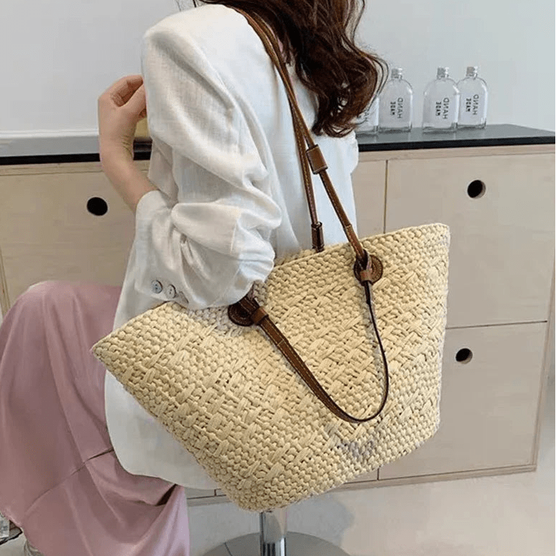 Margot French Style Straw Bag - Woven Summer Tote for Beach & Vacation - Image 3
