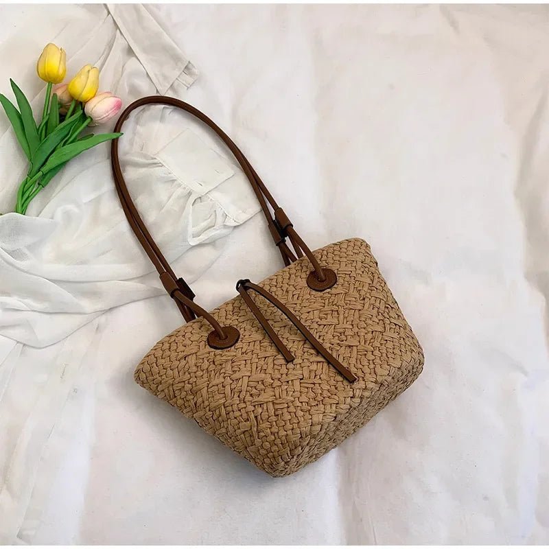 Margot French Style Straw Bag - Woven Summer Tote for Beach & Vacation - Image 11