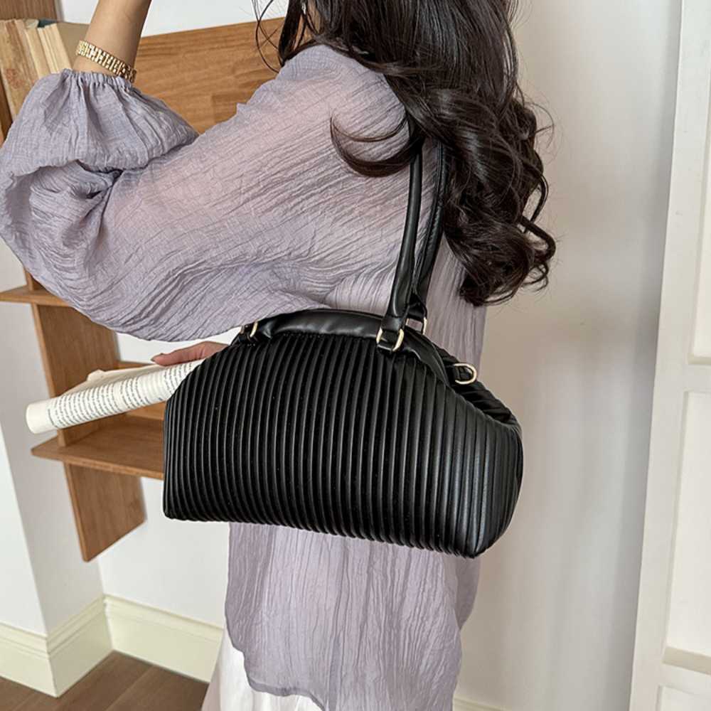 Mariana Pleated Shoulder Bag - Women's Everyday Handbag - Image 3