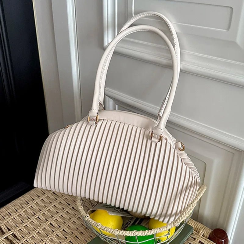 Mariana Pleated Shoulder Bag - Women's Everyday Handbag - Image 8