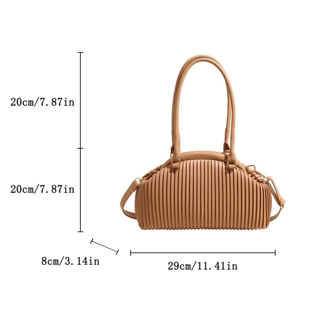Mariana Pleated Shoulder Bag - Women's Everyday Handbag - Image 16