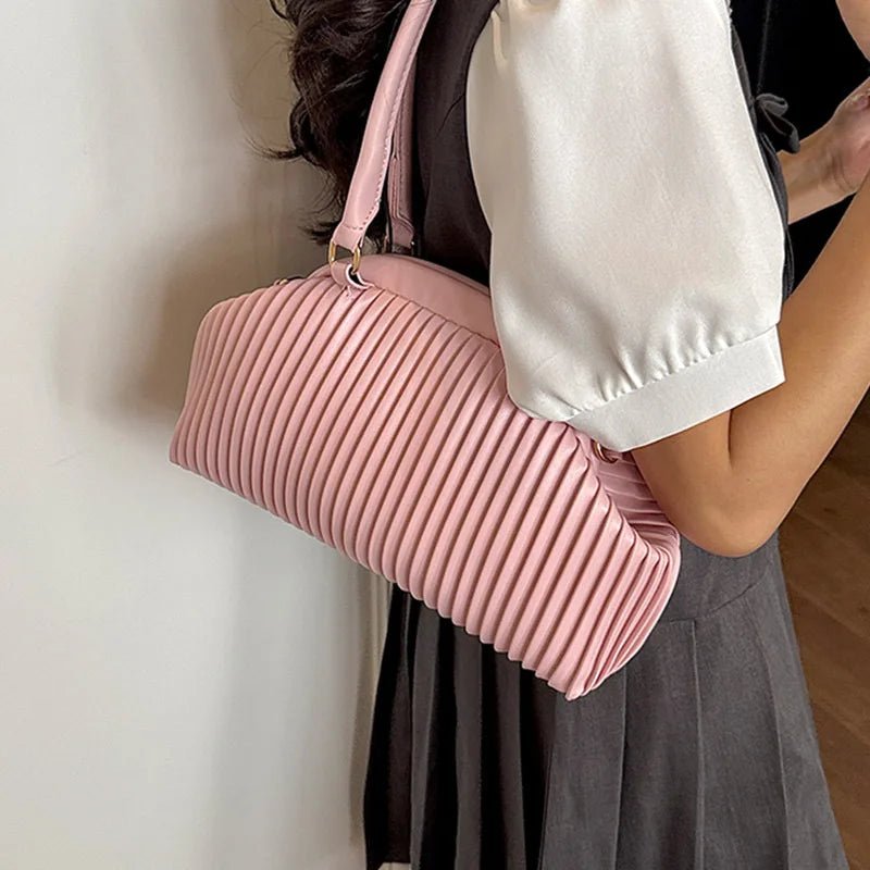 Mariana Pleated Shoulder Bag - Women's Everyday Handbag - Image 6